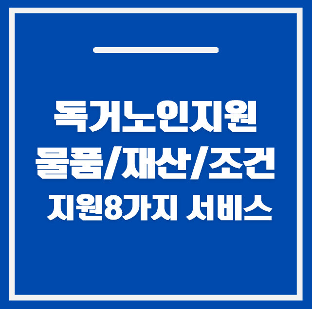 독거노인 지원 서비스 종류 2026년 정부 정책 기준 (물품,재산,자격조건,얼마) 완벽 가이드 | 복지로
