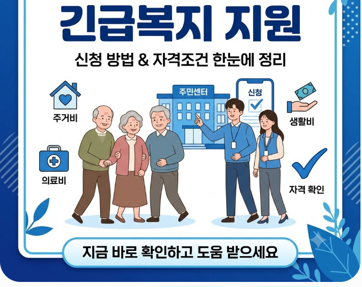 2026 노인 긴급복지 지원 신청 방법과 자격조건 안내