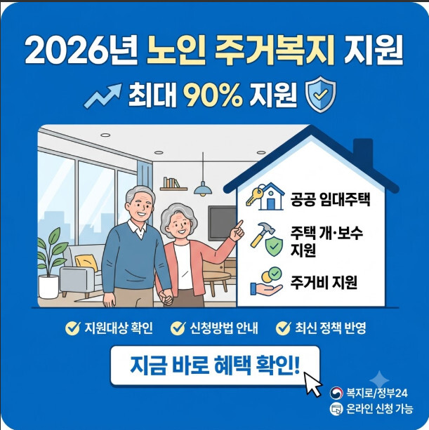 2026 노인 주거복지 지원 정책 총정리 및 신청 방법 안내