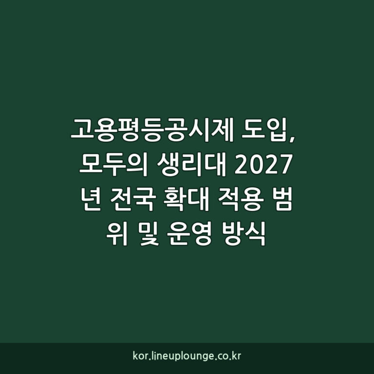 고용평등공시제 도입, 모두의 생리대 2027년 전국 확대 적용 범위 및 운영 방식
