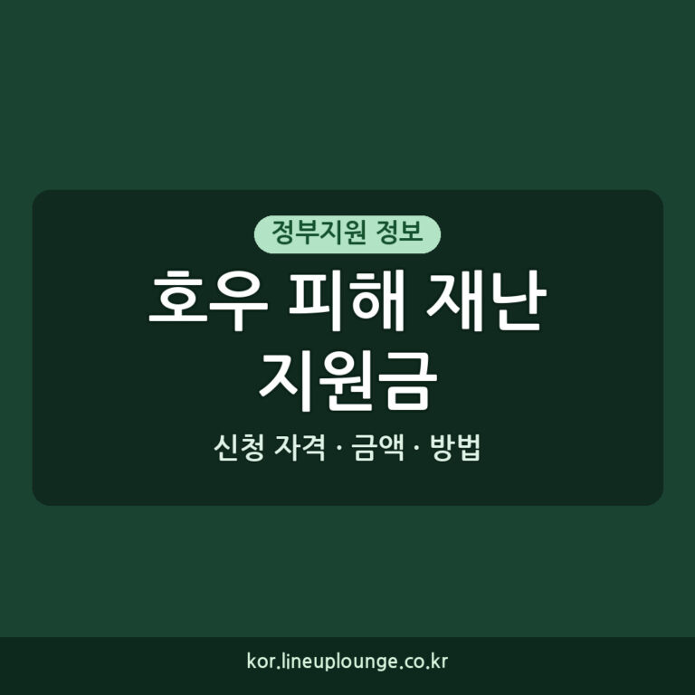 호우 피해 재난지원금 신청